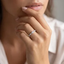 Bague Alliance Semée de Motifs Géométriques en Or 18K