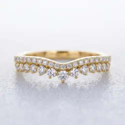 Chevron-Pavé-Ring aus 18K Gold oder Platin | Celinni