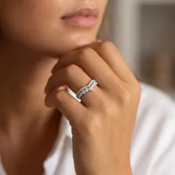 Bague Contour Chevron Pavé en Or 18K ou Platine | Celinni