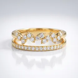 Bladtakring met Pavé in 18K Goud of Platina | Celinni