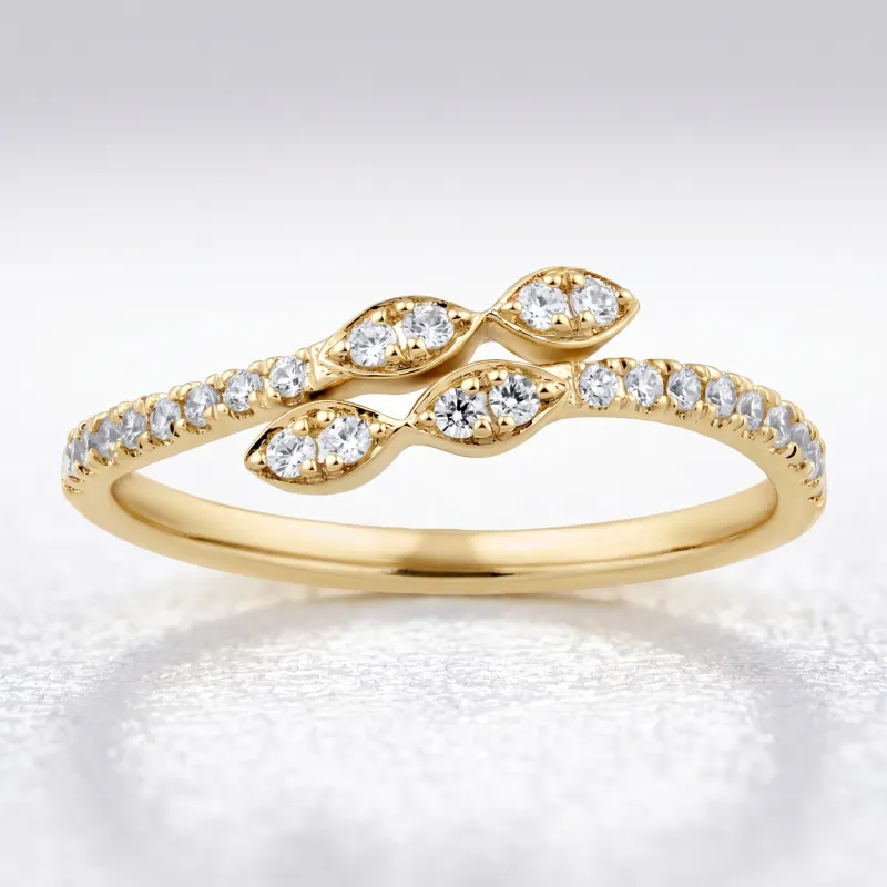 Bague Feuilles de Diamants en Or 18K ou Platine
