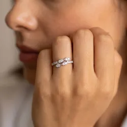 Bague Feuilles de Diamants en Or 18K ou Platine | Celinni