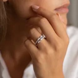 Bague Feuilles de Diamants en Or 18K ou Platine | Celinni