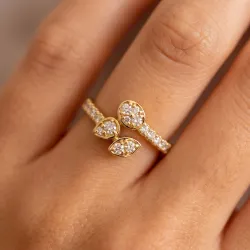 Bague Trio Pétales Diamants en Or 18K ou Platine | Celinni