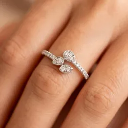 Bague Trio Pétales Diamants en Or 18K ou Platine | Celinni