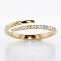 Offener Pavé-Ring aus 18K Gold oder Platin | Celinni