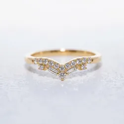 Chevron Kroonring in 18K Goud of Platina | Celinni
