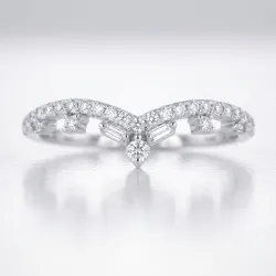 Bague Couronne Chevron en Or 18K ou Platine | Celinni
