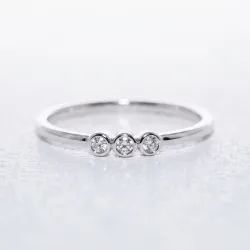 Bague Trilogie Diamants en Or 18K ou Platine | Celinni