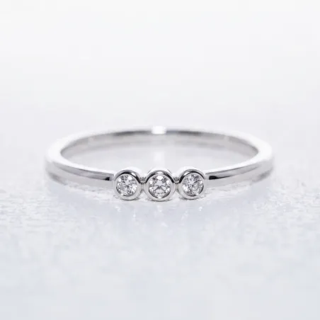 Trilogy Diamond Ring in 18K Gold or Platinum