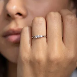 Bague Trilogie Diamants en Or 18K ou Platine | Celinni