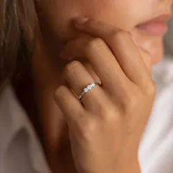 Bague Trilogie Diamants en Or 18K ou Platine | Celinni