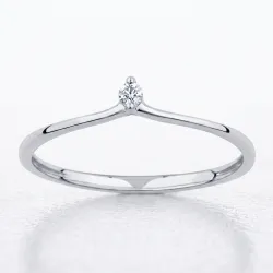 Bague Solitaire Chevron en Or 18K ou Platine | Celinni