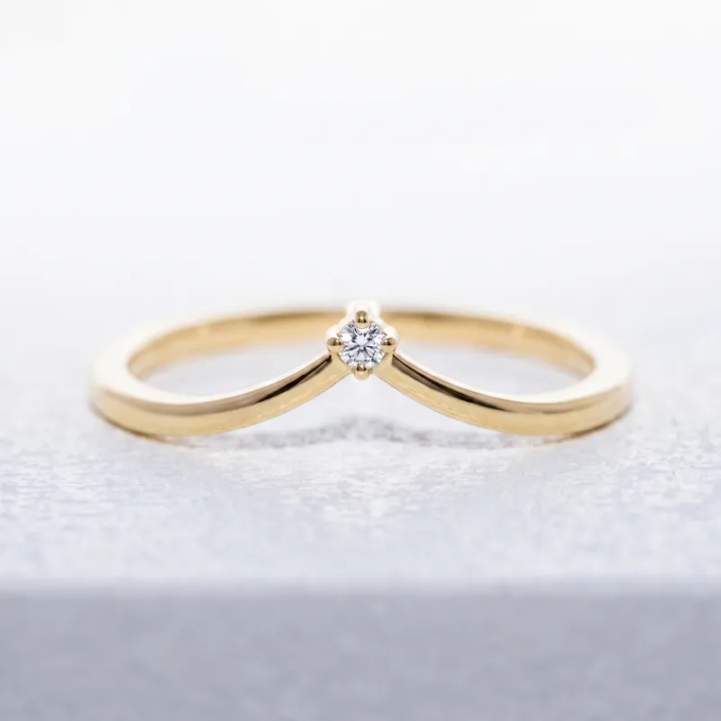 Bague Couronne Diamant Solitaire en Or 18K ou Platine