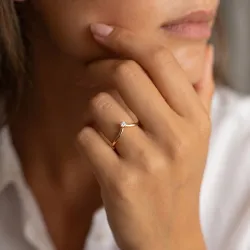 Bague Couronne Diamant Solitaire en Or 18K ou Platine