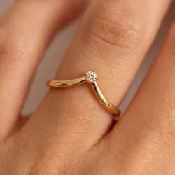 Bague Couronne Diamant Solitaire en Or 18K ou Platine