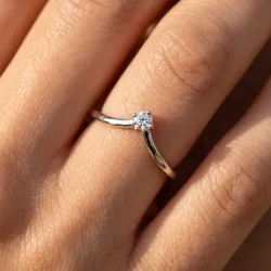 Bague Couronne Diamant Solitaire en Or 18K ou Platine