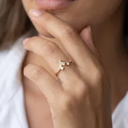 Bague Couronne Trois Diamants en Or 18K ou Platine | Celinni