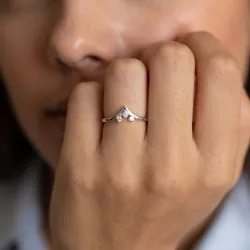 Bague Couronne Trois Diamants en Or 18K ou Platine | Celinni