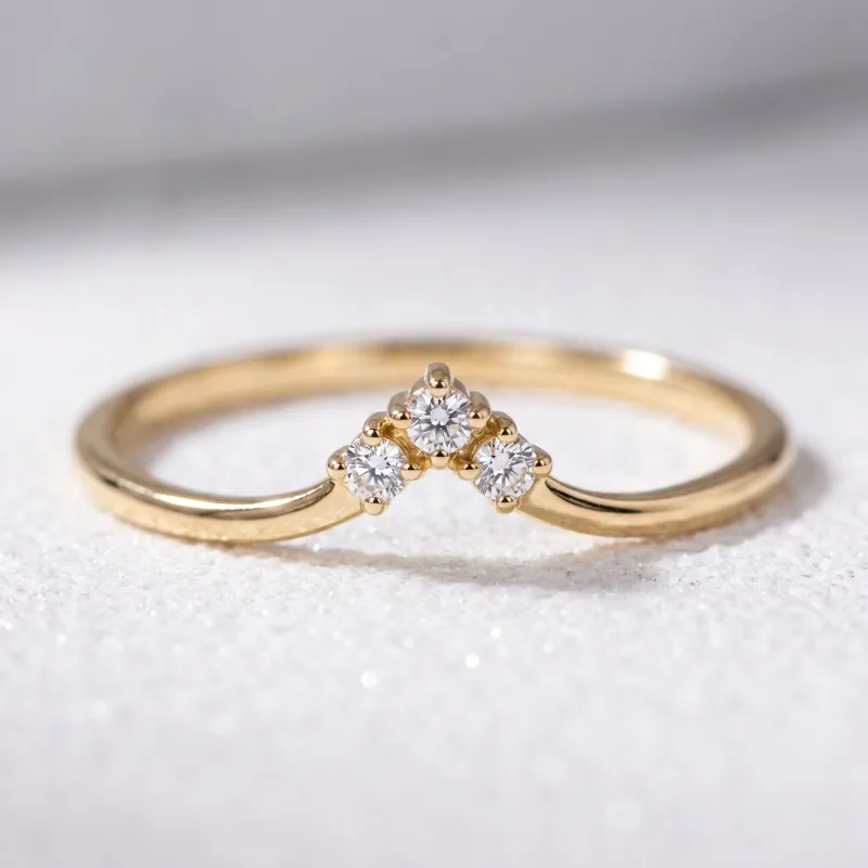 Bague Couronne Trio Diamants en Or 18K ou Platine
