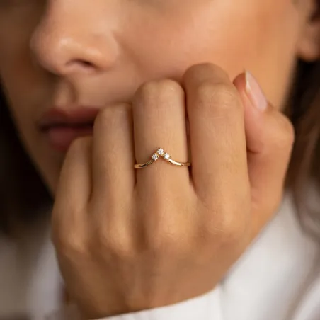 Bague Couronne Trio Diamants en Or 18K ou Platine