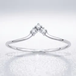 Bague Couronne Trio Diamants en Or 18K ou Platine | Celinni