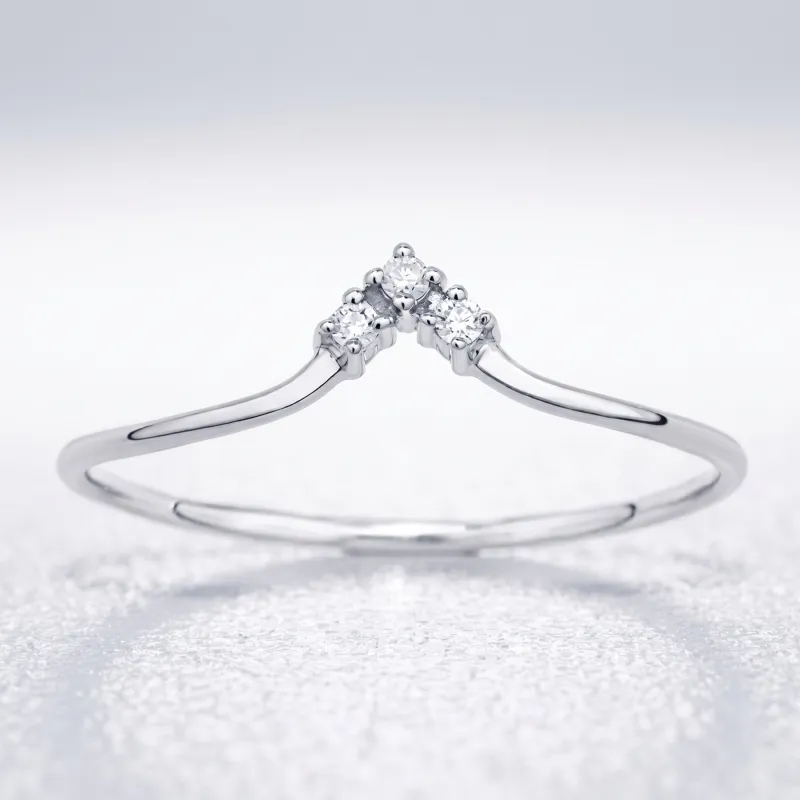 Bague Couronne Trio Diamants en Or 18K ou Platine | Celinni