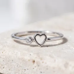 Bague Cœur Ajouré Diamant en Or 18K ou Platine | Celinni