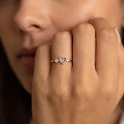 Bague Cœur Ajouré Diamant en Or 18K ou Platine | Celinni