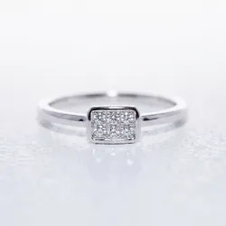 Bague Pavé Rectangle Diamants en Or 18K ou Platine | Celinni