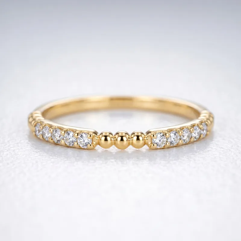 Bague Demi-alliance Chevron en Or 18K ou Platine