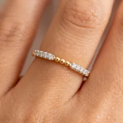 Bague Demi-alliance Chevron en Or 18K ou Platine | Celinni