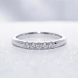 Bague Jonc Cinq Diamants en Or 18K ou Platine | Celinni