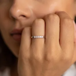 Bague Jonc Cinq Diamants en Or 18K ou Platine | Celinni
