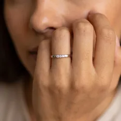 Bague Jonc Trois Diamants en Or 18K ou Platine | Celinni