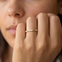 Bague Semée de Navettes en Or 18K ou Platine | Celinni
