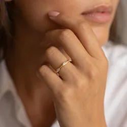 Bague Semée de Navettes en Or 18K ou Platine | Celinni