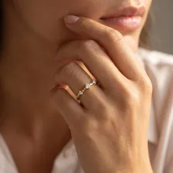 Bague Trilogie Diamants Espacés en Or 18K ou Platine