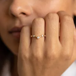 Bague Chevron Diamants Espacés en Or 18K ou Platine