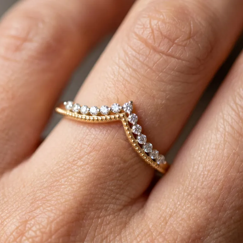 CHEVRON ROYALE クラウン ストーン リング 9号 SV925 Chevron Ring