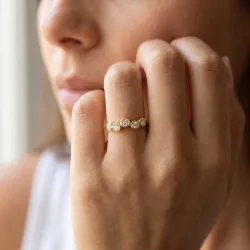 Bague Bulles Serties Clos en Or 18K ou Platine | Celinni