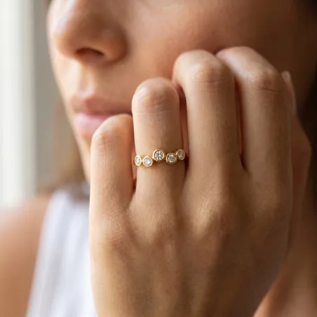 Bague Bulles Serties Clos en Or 18K ou Platine