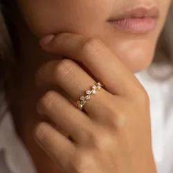 Bague Bulles Serties Clos en Or 18K ou Platine | Celinni