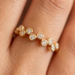Bague Bulles Serties Clos en Or 18K ou Platine | Celinni