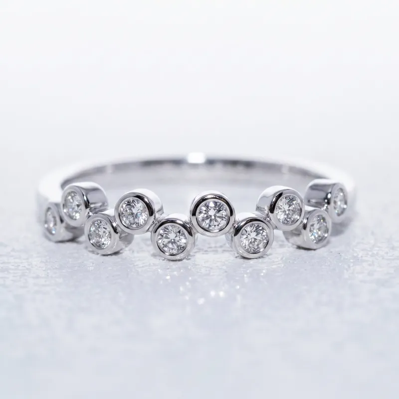 Bague Bulles Serties Clos en Or 18K ou Platine | Celinni