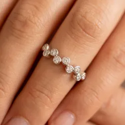 Bague Bulles Serties Clos en Or 18K ou Platine | Celinni