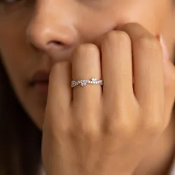 Bague Croisée Volutes Pavées en Or 18K ou Platine | Celinni