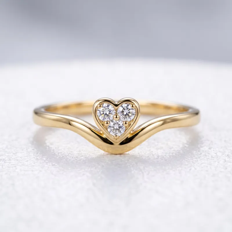 Bague Cœur Pavé en Or 18K ou Platine
