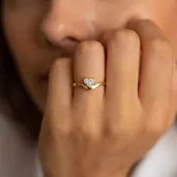 Bague Cœur Pavé en Or 18K ou Platine | Bagues Celinni