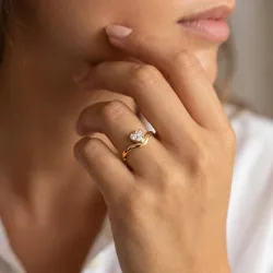 Bague Cœur Pavé en Or 18K ou Platine | Bagues Celinni